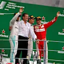 Lewis Hamilton (GBR) Mercedes AMG F1, Simon Cole (GBR) Mercedes AMG F1 Chief Track Engineer, Race winner Nico Rosberg (GER) Mercedes AMG F1 and Sebastian Vettel (GER) Ferrari celebrate on the podium at Formula One World Championship, Rd14, Italian Grand Prix, Race, Monza, Italy, Sunday 4 September 2016. © Sutton Images