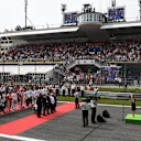 National Anthem is observed on the grid at Formula One World Championship, Rd14, Italian Grand Prix, Race, Monza, Italy, Sunday 4 September 2016. © Sutton Images