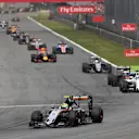 Sergio Perez (MEX) Force India VJM09 on lap one at Formula One World Championship, Rd14, Italian Grand Prix, Race, Monza, Italy, Sunday 4 September 2016. © Sutton Images