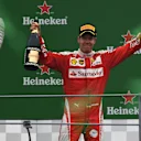 Sebastian Vettel (GER) Ferrari celebrates on the podium at Formula One World Championship, Rd14, Italian Grand Prix, Race, Monza, Italy, Sunday 4 September 2016. © Sutton Images