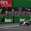 Race winner Nico Rosberg (GER) Mercedes-Benz F1 W07 Hybrid takes the chequered flag at Formula One World Championship, Rd14, Italian Grand Prix, Race, Monza, Italy, Sunday 4 September 2016. © Sutton Images