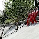 Sebastian Vettel (GER) Ferrari on the old track banking with Riccardo Adami (ITA) Ferrari Race Engineer and Antti Kontsas (FIN) trainer at Formula One World Championship, Rd14, Italian Grand Prix, Preparations, Monza, Italy, Thursday 1 September 2016. © Sutton Images