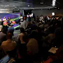 (L to R): Esteban Gutierrez (MEX) Haas F1, Jenson Button (GBR) McLaren, Carlos Sainz jr (ESP) Scuderia Toro Rosso, Sebastian Vettel (GER) Ferrari, Kevin Magnussen (DEN) Renault Sport F1 Team amd Kimi Raikkonen (FIN) Ferrari in the Press Conference at Formula One World Championship, Rd14, Italian Grand Prix, Preparations, Monza, Italy, Thursday 1 September 2016. © Sutton Images