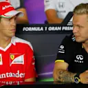 Sebastian Vettel (GER) Ferrari and Kevin Magnussen (DEN) Renault Sport F1 Team in the Press Conference at Formula One World Championship, Rd14, Italian Grand Prix, Preparations, Monza, Italy, Thursday 1 September 2016. © Sutton Images