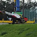 The car of Esteban Gutierrez (MEX) Haas VF-16 is recovered in FP2 at Formula One World Championship, Rd17, Japanese Grand Prix, Practice, Suzuka, Japan, Friday 7 October 2016. © Sutton Images