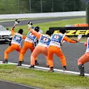 Marshals wave banners for Herbie Blash (GBR) FIA Delegate at the safety car at Formula One World Championship, Rd17, Japanese Grand Prix, Qualifying, Suzuka, Japan, Saturday 8 October 2016. © Sutton Images