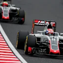 Romain Grosjean (FRA) Haas VF-16 and Esteban Gutierrez (MEX) Haas VF-16 at Formula One World Championship, Rd17, Japanese Grand Prix, Qualifying, Suzuka, Japan, Saturday 8 October 2016. © Sutton Images