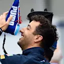 Daniel Ricciardo (AUS) Red Bull Racing performs the shoey at Formula One World Championship, Rd17, Japanese Grand Prix, Qualifying, Suzuka, Japan, Saturday 8 October 2016. © Sutton Images