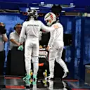 Pole sitter Lewis Hamilton (GBR) Mercedes AMG F1 and Nico Rosberg (GER) Mercedes AMG F1 in parc ferme at Formula One World Championship, Rd17, Japanese Grand Prix, Qualifying, Suzuka, Japan, Saturday 8 October 2016. © Sutton Images