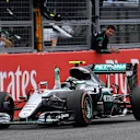 Race winner Nico Rosberg (GER) Mercedes-Benz F1 W07 Hybrid crosses the line at Formula One World Championship, Rd17, Japanese Grand Prix, Race, Suzuka, Japan, Sunday 9 October 2016. © Sutton Images