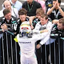 Lewis Hamilton (GBR) Mercedes AMG F1 celebrates in parc ferme at Formula One World Championship, Rd17, Japanese Grand Prix, Race, Suzuka, Japan, Sunday 9 October 2016. © Sutton Images