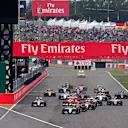 Nico Rosberg (GER) Mercedes-Benz F1 W07 Hybrid leads at the satrt of the race at Formula One World Championship, Rd17, Japanese Grand Prix, Race, Suzuka, Japan, Sunday 9 October 2016. © Sutton Images