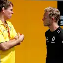 Alan Permane (GBR) Renault Sport F1 Team Race Engineer and Kevin Magnussen (DEN) Renault Sport F1 Team at Formula One World Championship, Rd17, Japanese Grand Prix, Preparations, Suzuka, Japan, Thursday 6 October 2016. © Sutton Images