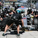 Lewis Hamilton (GBR) Mercedes-Benz F1 W07 Hybrid pit stop at Formula One World Championship, Rd16, Malaysian Grand Prix, Practice, Sepang, Malaysia, Friday 30 September 2016. © Sutton Images