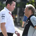 Eric Boullier (FRA) McLaren Racing Director and Robert Fernley (GBR) Force India F1 Team Deputy Team Principal at Formula One World Championship, Rd16, Malaysian Grand Prix, Qualifying, Sepang, Malaysia, Saturday 1 October 2016. © Sutton Images