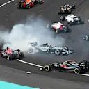 Nico Rosberg (GER) Mercedes-Benz F1 W07 Hybrid spins after colliding at the start of the race at Formula One World Championship, Rd16, Malaysian Grand Prix, Race,  Sepang, Malaysia, Sunday 2 October 2016. © Sutton Images