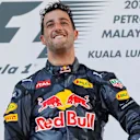 Race winner Daniel Ricciardo (AUS) Red Bull Racing celebrates on the podium at Formula One World Championship, Rd16, Malaysian Grand Prix, Race, Sepang, Malaysia, Sunday 2 October 2016. © Sutton Images