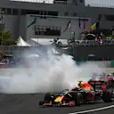 Lewis Hamilton (GBR) Mercedes-Benz F1 W07 Hybrid leads at the race start as Nico Rosberg (GER) Mercedes-Benz F1 W07 Hybrid and Sebastian Vettel (GER) Ferrari SF16-H colliide at Formula One World Championship, Rd16, Malaysian Grand Prix, Race, Sepang, Malaysia, Sunday 2 October 2016. © Sutton Images