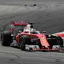 Sebastian Vettel (GER) Ferrari SF16-H with accident damage at the start of the race at Formula One World Championship, Rd16, Malaysian Grand Prix, Race,  Sepang, Malaysia, Sunday 2 October 2016. © Sutton Images