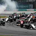Sergio Perez (MEX) Force India VJM09 at the start of the race at Formula One World Championship, Rd16, Malaysian Grand Prix, Race,  Sepang, Malaysia, Sunday 2 October 2016. © Sutton Images