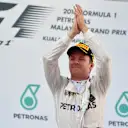 Nico Rosberg (GER) Mercedes AMG F1 celebrates on the podium at Formula One World Championship, Rd16, Malaysian Grand Prix, Race,  Sepang, Malaysia, Sunday 2 October 2016. © Sutton Images