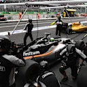 Nico Hulkenberg (GER) Force India VJM09 pit stop at Formula One World Championship, Rd19, Mexican Grand Prix, Practice, Circuit Hermanos Rodriguez, Mexico City, Mexico, Friday 28 October 2016. © Sutton Images
