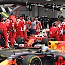 Daniel Ricciardo (AUS) Red Bull Racing RB12 and Sebastian Vettel (GER) Ferrari SF16-H at Formula One World Championship, Rd19, Mexican Grand Prix, Practice, Circuit Hermanos Rodriguez, Mexico City, Mexico, Friday 28 October 2016. © Sutton Images