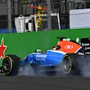 Pascal Wehrlein (GER) Manor Racing MRT05 locks up at Formula One World Championship, Rd19, Mexican Grand Prix, Practice, Circuit Hermanos Rodriguez, Mexico City, Mexico, Friday 28 October 2016. © Sutton Images