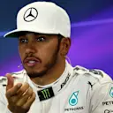 Lewis Hamilton (GBR) Mercedes AMG F1 in the Press Conference at Formula One World Championship, Rd19, Mexican Grand Prix, Qualifying, Circuit Hermanos Rodriguez, Mexico City, Mexico, Saturday 29 October 2016. © Sutton Images