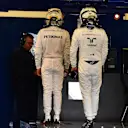 Lewis Hamilton (GBR) Mercedes AMG F1 and Valtteri Bottas (FIN) Williams in parc ferme at Formula One World Championship, Rd19, Mexican Grand Prix, Qualifying, Circuit Hermanos Rodriguez, Mexico City, Mexico, Saturday 29 October 2016. © Sutton Images