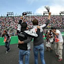 Sergio Perez (MEX) Force India and Esteban Gutierrez (MEX) Haas F1 wave to the fans on the drivers parade at Formula One World Championship, Rd19, Mexican Grand Prix, Race, Circuit Hermanos Rodriguez, Mexico City, Mexico, Sunday 30 October 2016. © Sutton Images