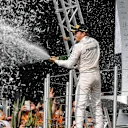 Nico Rosberg (GER) Mercedes AMG F1 celebrates on the podium with the champagne at Formula One World Championship, Rd19, Mexican Grand Prix, Race, Circuit Hermanos Rodriguez, Mexico City, Mexico, Sunday 30 October 2016. © Sutton Images