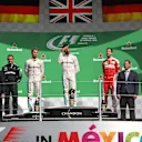 Nico Rosberg (GER) Mercedes AMG F1, Tom Walton (GBR) Mercedes AMG F1 Engineer, Lewis Hamilton (GBR) Mercedes AMG F1 and Sebastian Vettel (GER) Ferrari celebrate on the podium at Formula One World Championship, Rd19, Mexican Grand Prix, Race, Circuit Hermanos Rodriguez, Mexico City, Mexico, Sunday 30 October 2016. © Sutton Images