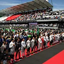 Drivers observe the Mexican National Anthem on the grid at Formula One World Championship, Rd19, Mexican Grand Prix, Race, Circuit Hermanos Rodriguez, Mexico City, Mexico, Sunday 30 October 2016. © Sutton Images