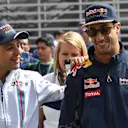 Felipe Massa (BRA) Williams and Daniel Ricciardo (AUS) Red Bull Racing on the drivers parade at Formula One World Championship, Rd19, Mexican Grand Prix, Race, Circuit Hermanos Rodriguez, Mexico City, Mexico, Sunday 30 October 2016. © Sutton Images