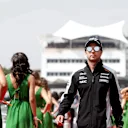 Sergio Perez (MEX) Force India on the drivers parade on the drivers parade at Formula One World Championship, Rd19, Mexican Grand Prix, Race, Circuit Hermanos Rodriguez, Mexico City, Mexico, Sunday 30 October 2016. © Sutton Images