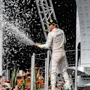 Nico Rosberg (GER) Mercedes AMG F1 celebrates on the podium with the champagne at Formula One World Championship, Rd19, Mexican Grand Prix, Race, Circuit Hermanos Rodriguez, Mexico City, Mexico, Sunday 30 October 2016. © Sutton Images