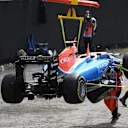 The car of race retiree Pascal Wehrlein (GER) Manor Racing MRT05 is recovered at Formula One World Championship, Rd19, Mexican Grand Prix, Race, Circuit Hermanos Rodriguez, Mexico City, Mexico, Sunday 30 October 2016. © Sutton Images