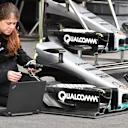 Mercedes AMG F1 mechanic works on Mercedes-Benz F1 W07 Hybrid nose and front wing at Formula One World Championship, Rd19, Mexican Grand Prix, Preparations, Circuit Hermanos Rodriguez, Mexico City, Mexico, Thursday 27 October 2016. © Sutton Images