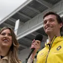 Jolyon Palmer (GBR) Renault Sport F1 Team talks with Lety Sahagun (MEX) at Formula One World Championship, Rd19, Mexican Grand Prix, Preparations, Circuit Hermanos Rodriguez, Mexico City, Mexico, Thursday 27 October 2016. © Sutton Images