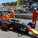 The car of Max Verstappen (NED) Red Bull Racing RB12 following his crash in Q1 at Formula One World Championship, Rd6, Monaco Grand Prix, Qualifying, Monte-Carlo, Monaco, Saturday 28 May 2016. © Sutton Images