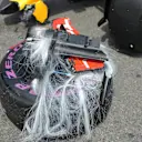 The car and wheel and wheel tether of Max Verstappen (NED) Red Bull Racing RB12 following his crash in Q1 at Formula One World Championship, Rd6, Monaco Grand Prix, Qualifying, Monte-Carlo, Monaco, Saturday 28 May 2016. © Sutton Images