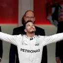 Lewis Hamilton (GBR) Mercedes AMG F1 celebrates on the podium at Formula One World Championship, Rd6, Monaco Grand Prix, Race, Monte-Carlo, Monaco, Sunday 29 May 2016. © Sutton Images