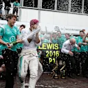 Race winner Lewis Hamilton (GBR) Mercedes AMG F1 celebrates with the team and the champagne at Formula One World Championship, Rd6, Monaco Grand Prix, Race, Monte-Carlo, Monaco, Sunday 29 May 2016. © Sutton Images
