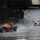 Daniel Ricciardo (AUS) Red Bull Racing RB12 leads Nico Rosberg (GER) Mercedes-Benz F1 W07 Hybrid under the Safety car at the start of the race at Formula One World Championship, Rd6, Monaco Grand Prix, Race, Monte-Carlo, Monaco, Sunday 29 May 2016. © Sutton Images