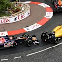 Kevin Magnussen (DEN) Renault Sport F1 Team RS16 and Daniil Kvyat (RUS) Scuderia Toro Rosso STR11 battle at Formula One World Championship, Rd6, Monaco Grand Prix, Race, Monte-Carlo, Monaco, Sunday 29 May 2016. © Sutton Images