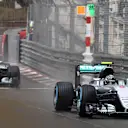 Nico Rosberg (GER) Mercedes-Benz F1 W07 Hybrid leads Lewis Hamilton (GBR) Mercedes-Benz F1 W07 Hybrid at Formula One World Championship, Rd6, Monaco Grand Prix, Race, Monte-Carlo, Monaco, Sunday 29 May 2016. © Sutton Images