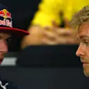 Max Verstappen (NED) Red Bull Racing and Nico Rosberg (GER) Mercedes AMG F1 in the Press Conference at Formula One World Championship, Rd6, Monaco Grand Prix, Preparations, Monte-Carlo, Monaco, Wednesday 25 May 2016. © Sutton Images