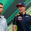 Pascal Wehrlein (GER) Manor Racing and Max Verstappen (NED) Red Bull Racing at Formula One World Championship, Rd6, Monaco Grand Prix, Preparations, Monte-Carlo, Monaco, Wednesday 25 May 2016. © Sutton Images