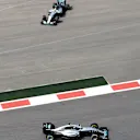 Nico Rosberg (GER) Mercedes-Benz F1 W07 Hybrid passes Lewis Hamilton (GBR) Mercedes-Benz F1 W07 Hybrid after spinning in First practice session at Formula One World Championship, Rd4, Russian Grand Prix, Practice, Sochi Autodrom, Sochi, Krasnodar Krai, Russia, Friday 29 April 2016. © Sutton Motorsport Images